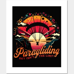 Paragliding Sky isn't the Limit Design Posters and Art